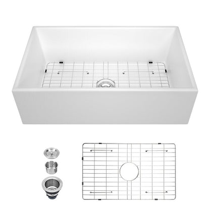 Lordear White Ceramic Single Bowel Farmhouse Kitchen Sink  from Lordear