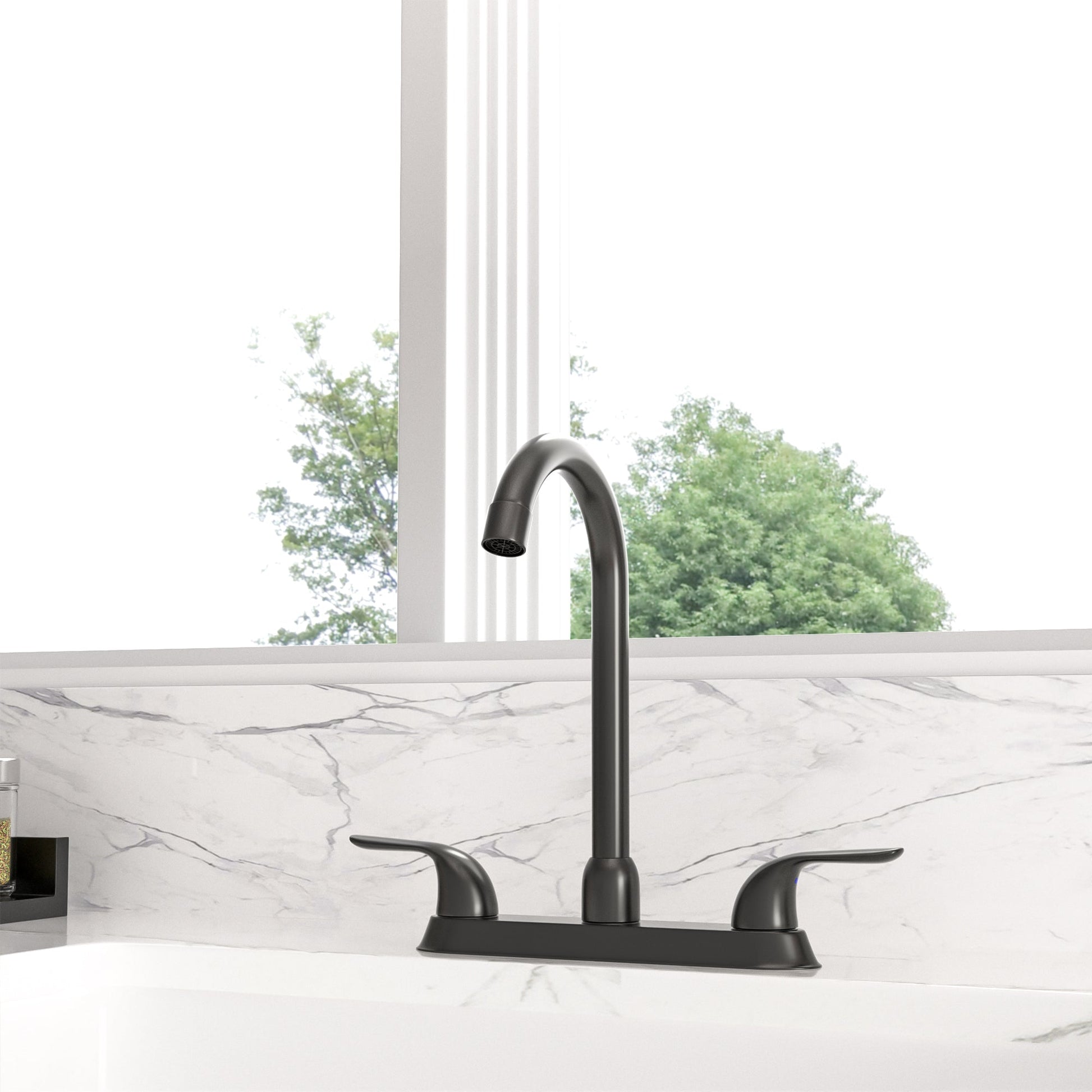 Lordear ‎Brass Double Handle 360° Rotate High-Arch Kitchen Faucet  from Lordear