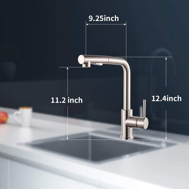 Lordear Brass Pull Down Brushed Nickel Single Handle Kitchen Faucet  from Lordear