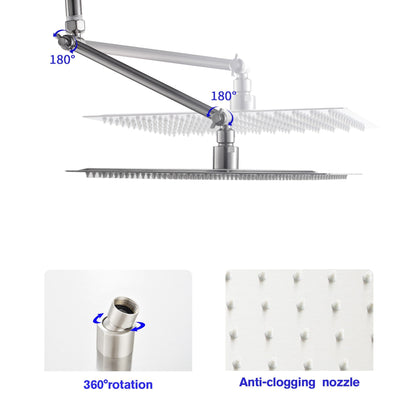 Lordear 12" Stainless Steel Shower Head Dripping with 11" Extension Shower Arm  from Lordear