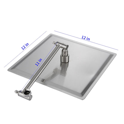 Lordear 12" Stainless Steel Shower Head Dripping with 11" Extension Shower Arm  from Lordear