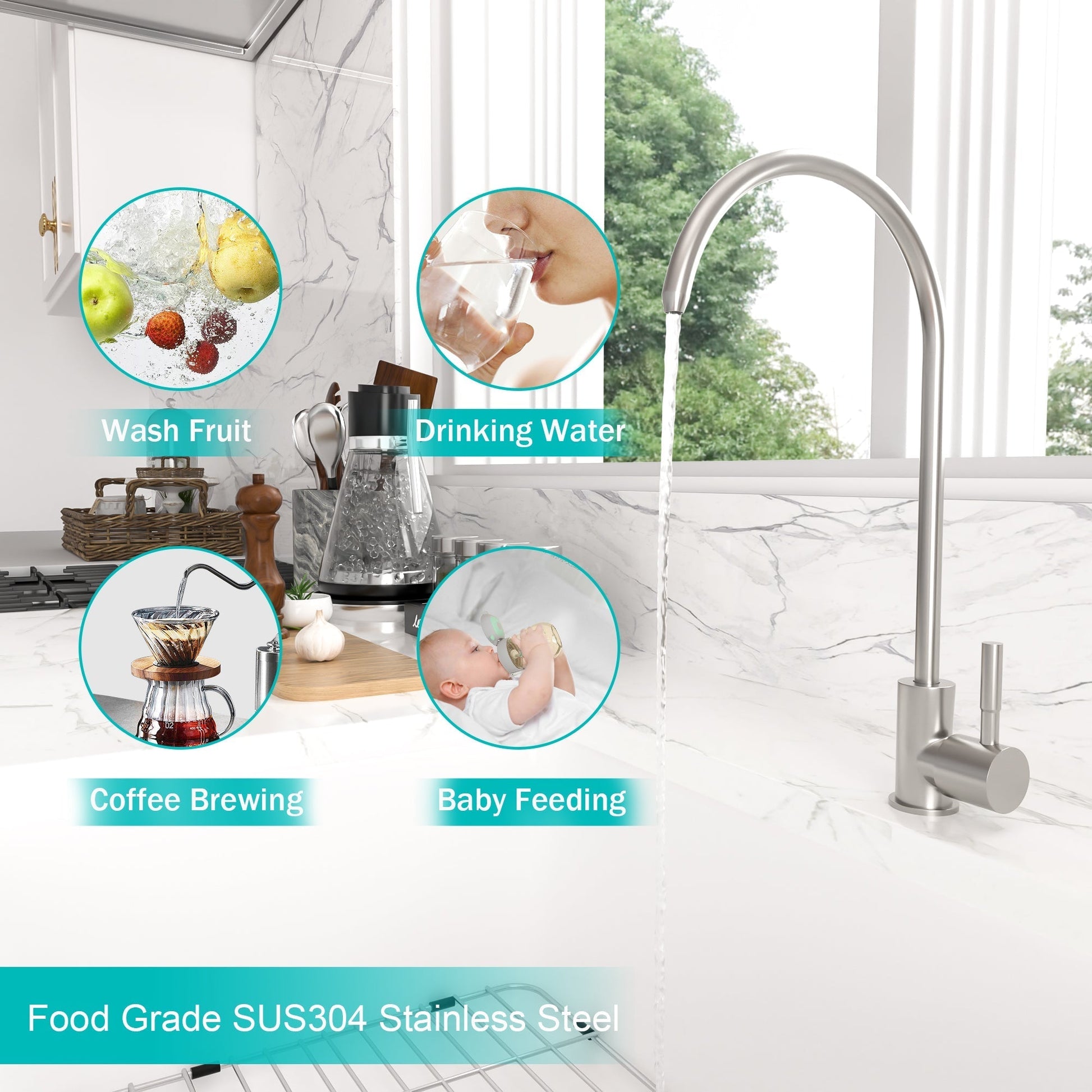 Lordear ‎Brass 360 Degree Rotating Booster Filter Kitchen Faucet  from Lordear