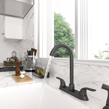 Lordear Brass Modern Design Double Handle Pull Out Spray Head Kitchen Faucet  from Lordear
