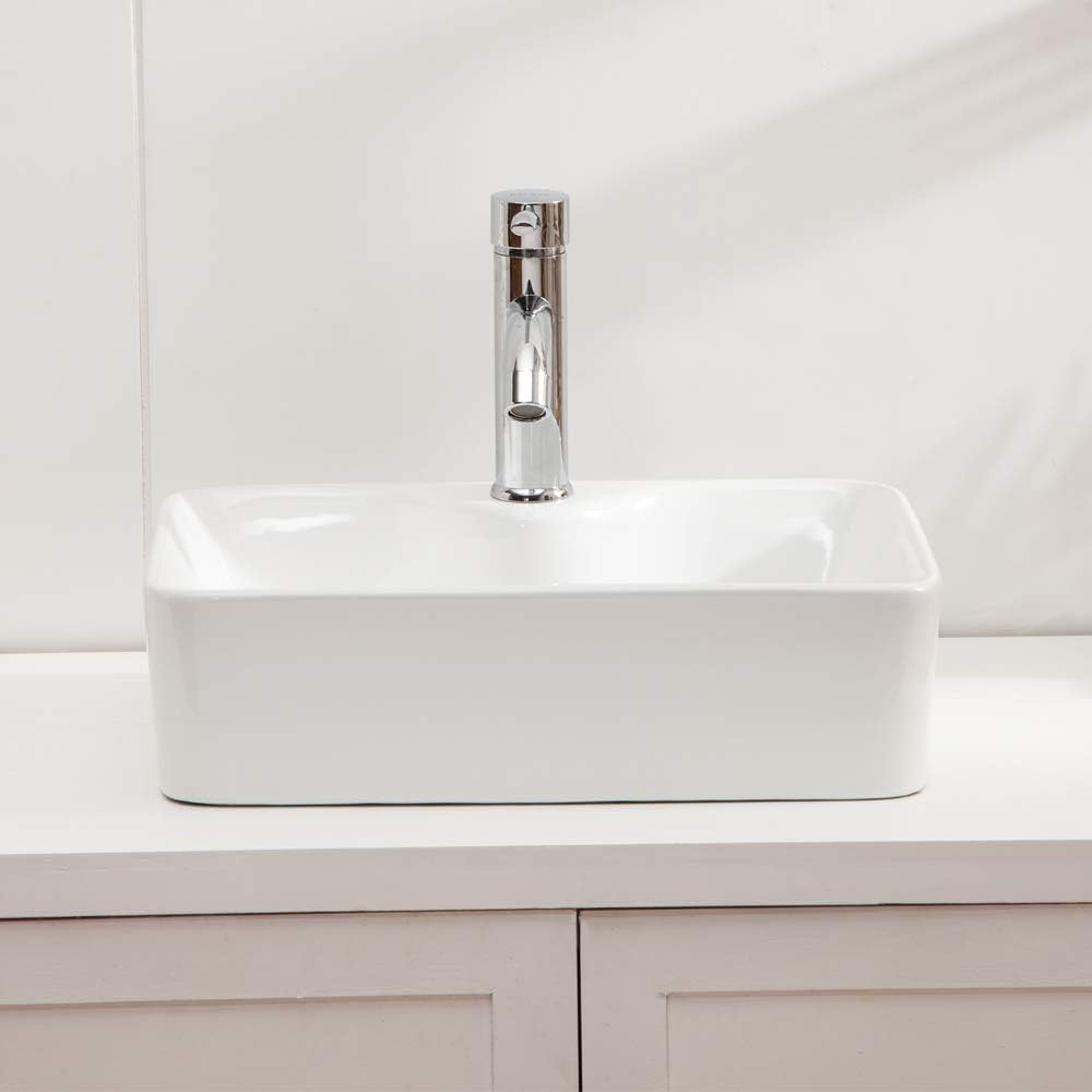 Lordear 19" x 15" White Ceramic Rectangle Vessel Bathroom Sink  from Lordear