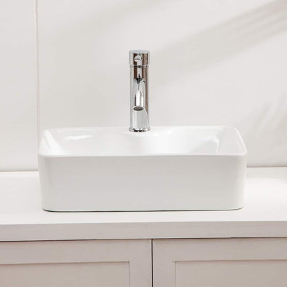 Lordear 19" x 15" White Ceramic Rectangle Vessel Bathroom Sink  from Lordear
