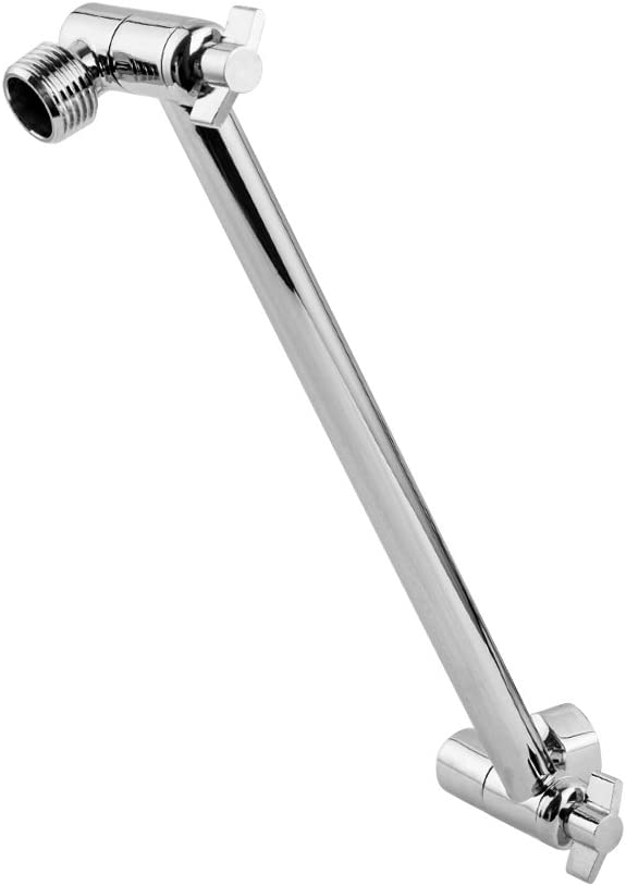 Lordear 11" Brass Wall Mounted Adjustable Chrome Rainfall Shower Head Extender Arm  from Lordear