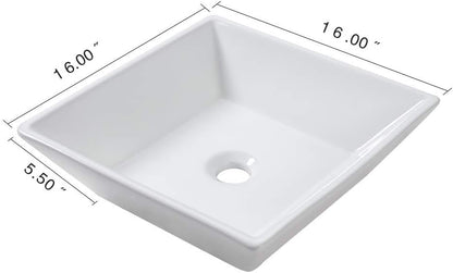 Lordear 16" White Ceramic Vessel Bathroom Sink  from Lordear