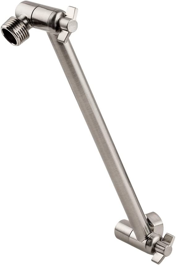 Lordear 11" Brass Wall Mounted Adjustable Chrome Rainfall Shower Head Extender Arm  from Lordear