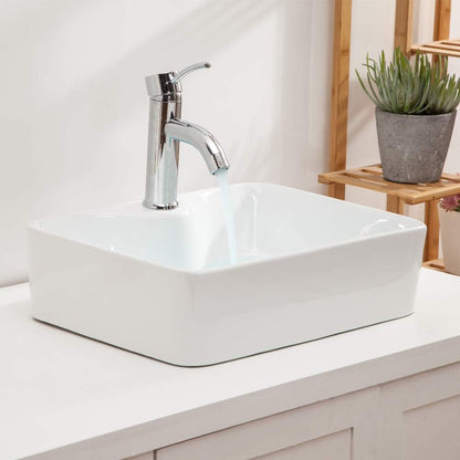 Lordear 19" x 15" White Ceramic Rectangle Vessel Bathroom Sink  from Lordear