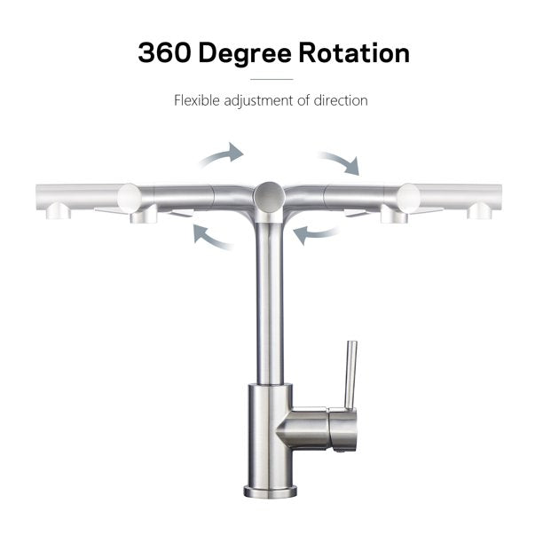 Lordear Brass Pull Down Brushed Nickel Single Handle Kitchen Faucet  from Lordear