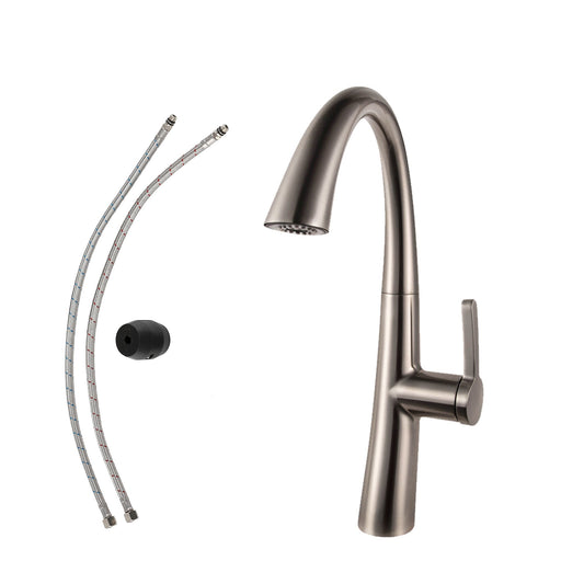 Lordear ‎Brass Modern Single Handle Brushed Nickel Kitchen Faucet  from Lordear