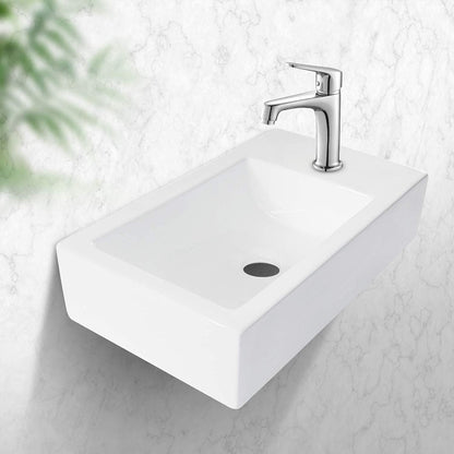 Lordear White Ceramic 18"x 10" Rectangle Wall Mount Bathroom Sink  from Lordear