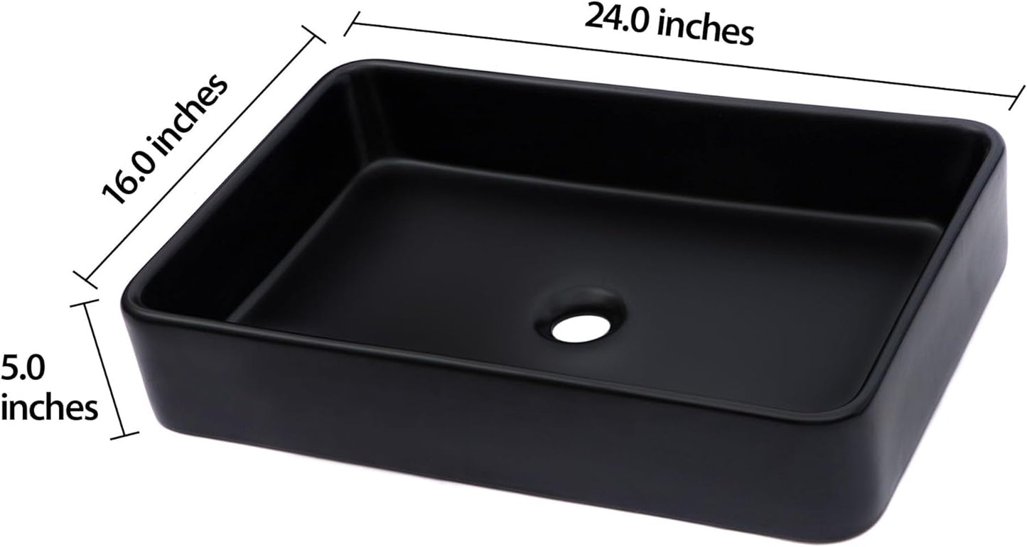 Lordear Ceramic Drop-in Rectangle Vessel Bathroom Sink  from Lordear
