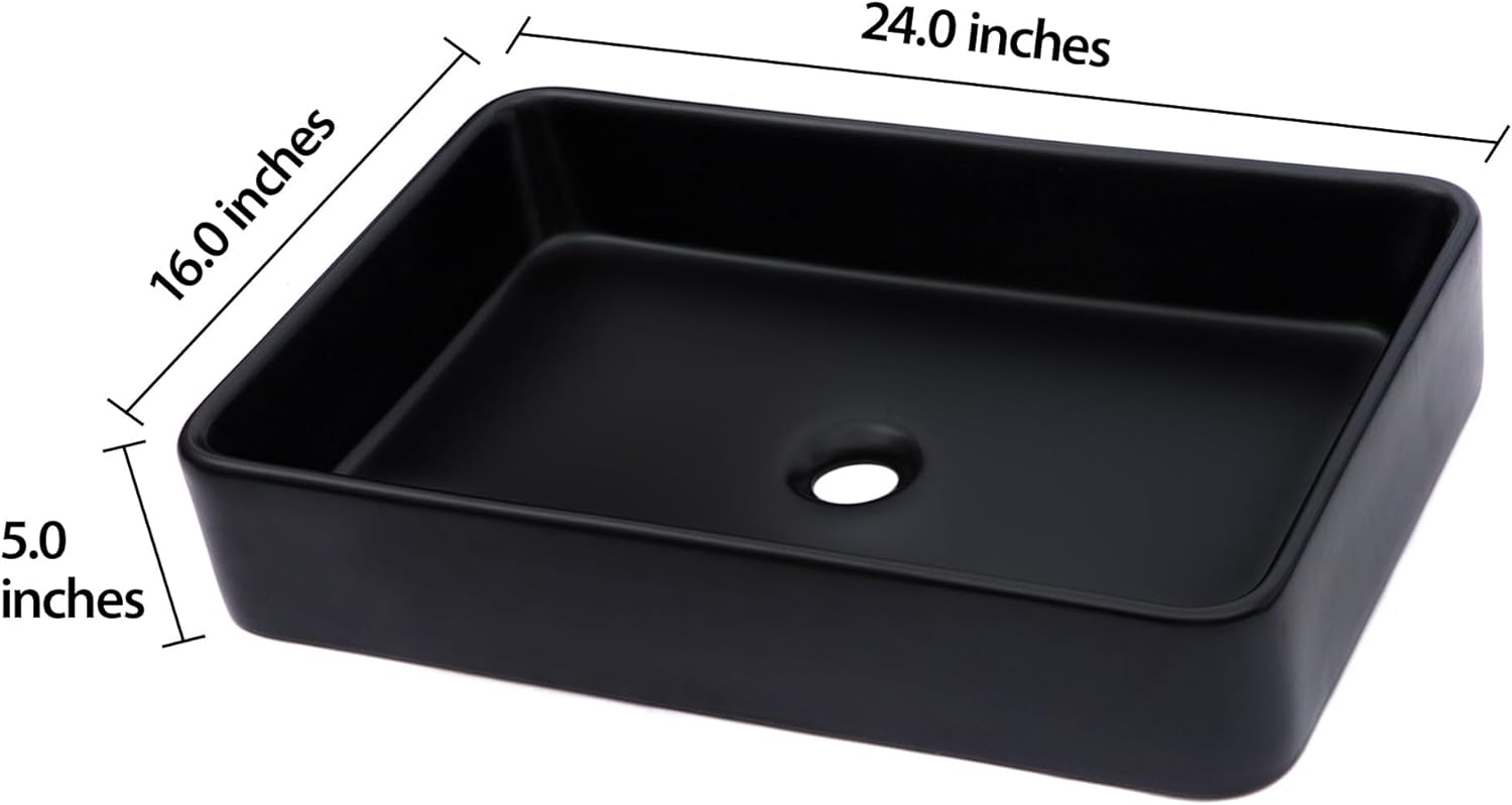 Lordear Ceramic Drop-in Rectangle Vessel Bathroom Sink  from Lordear