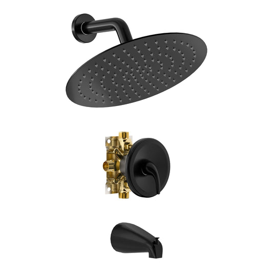 Lordear 10" Stainless Steel Wall Mounted Round Rainfall Shower Head with Bathroom Faucet  from Lordear