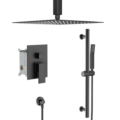 16 Inch Rainfall Square Shower System Shower Head with Handheld Shower Ceiling Mounted  from Lordear