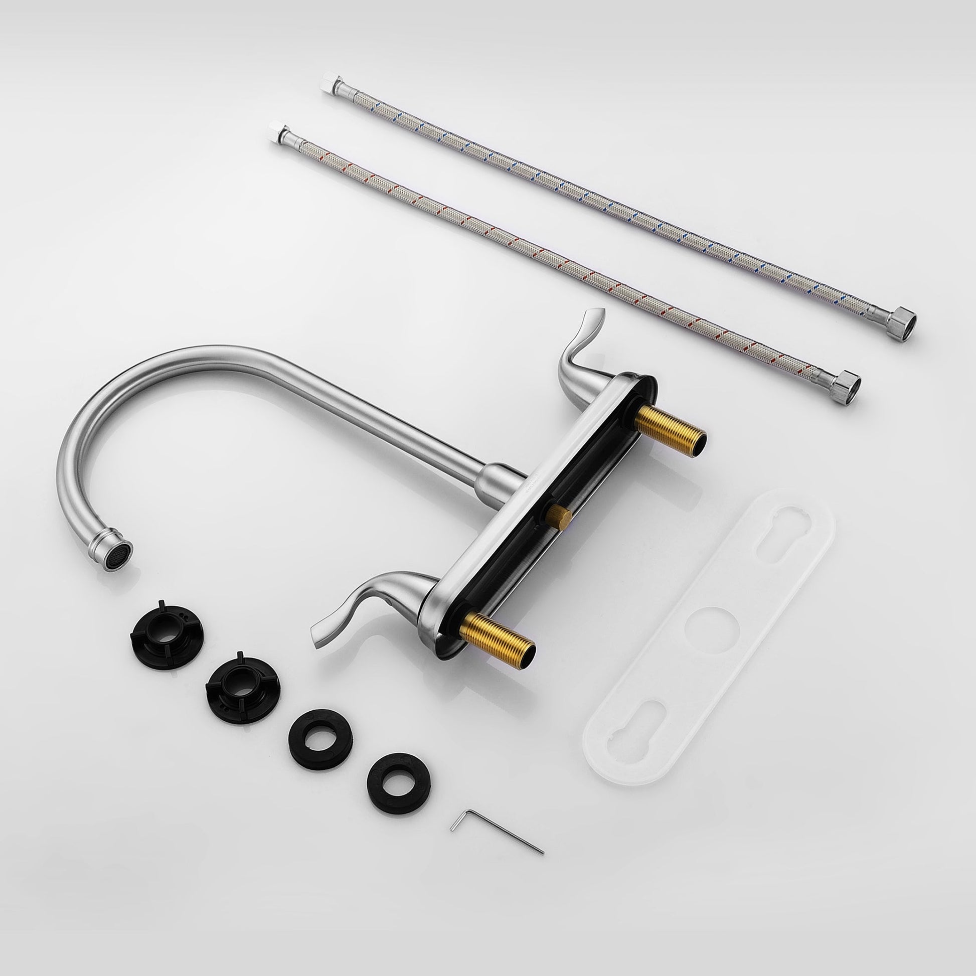 Lordear ‎Brass Double Handle 360° Rotate High-Arch Kitchen Faucet  from Lordear