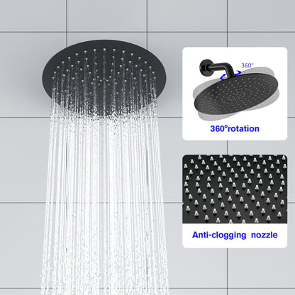 Lordear 10" Stainless Steel Wall Mounted Round Rainfall Shower Head with Bathroom Faucet  from Lordear