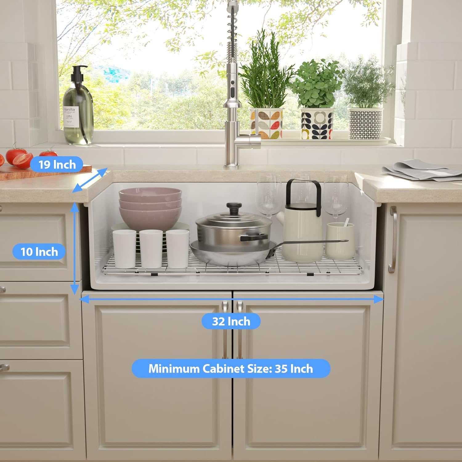Lordear 32" White Ceramic Undermount Single Bowl Kitchen Sink  from Lordear