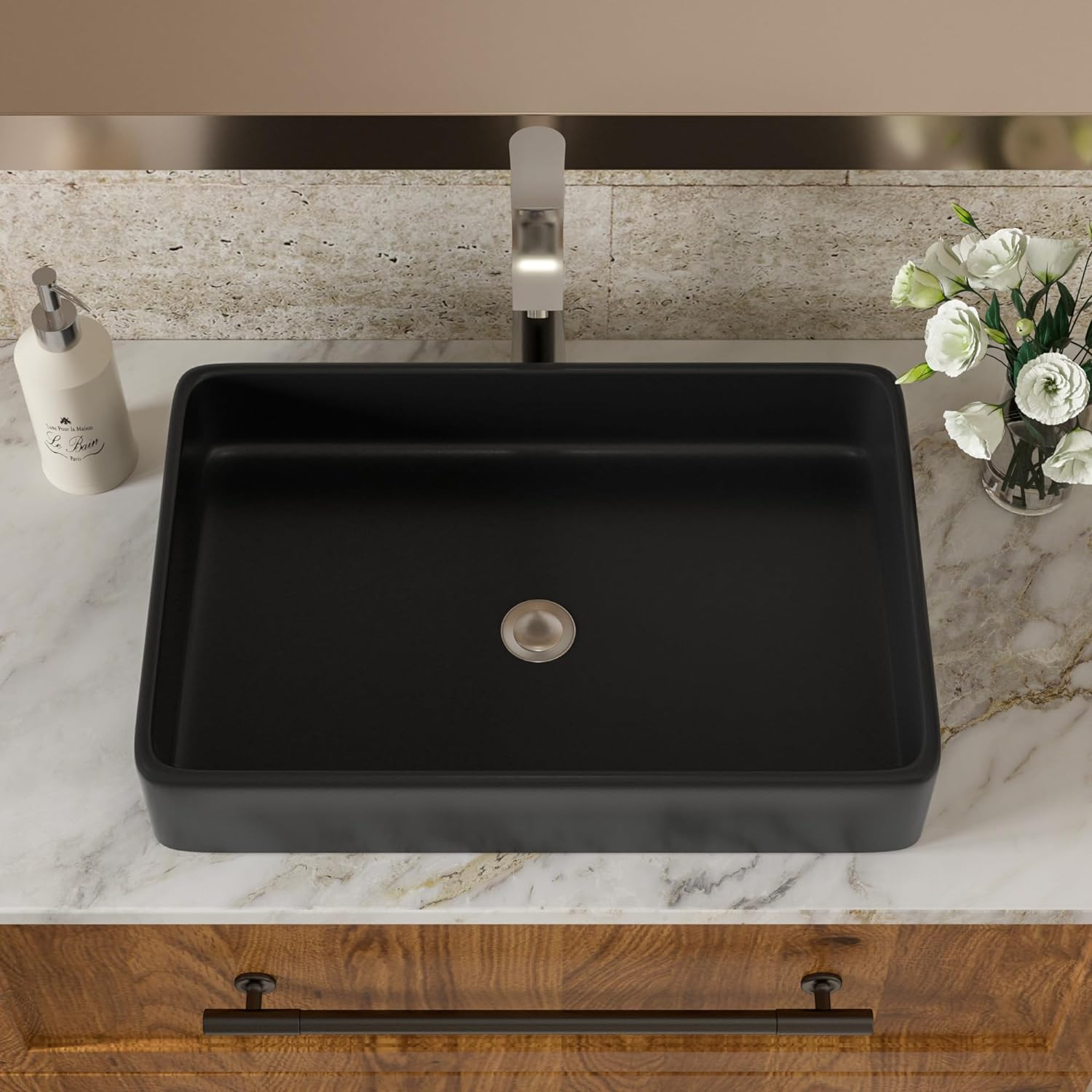 Lordear Ceramic Drop-in Rectangle Vessel Bathroom Sink  from Lordear