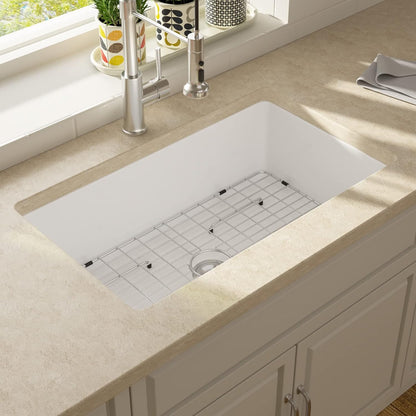 Lordear 32" White Ceramic Undermount Single Bowl Kitchen Sink  from Lordear