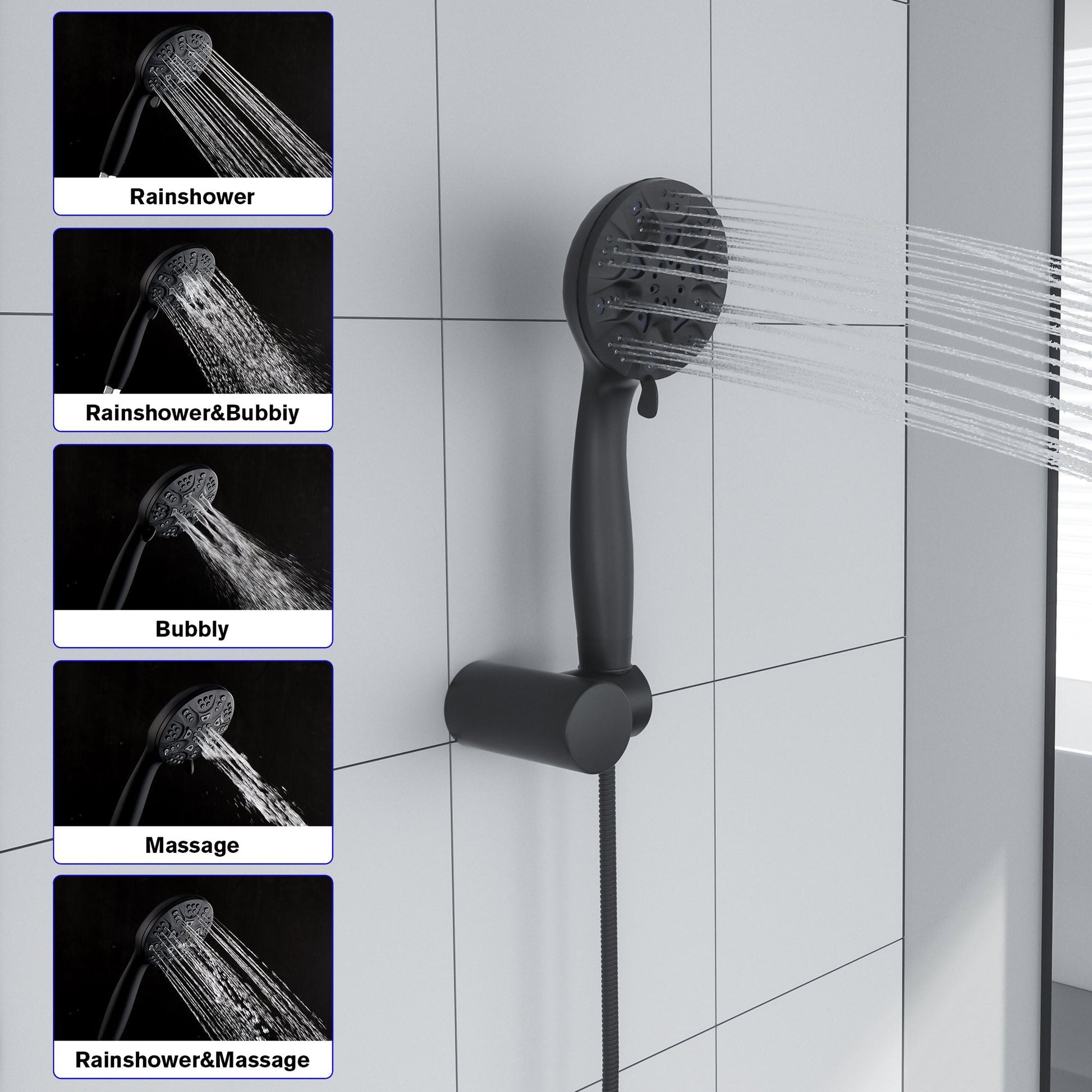 Lordear 10" ‎Stainless Steel Wall Mounted Matte Black Round Rainfall Shower Head  from Lordear