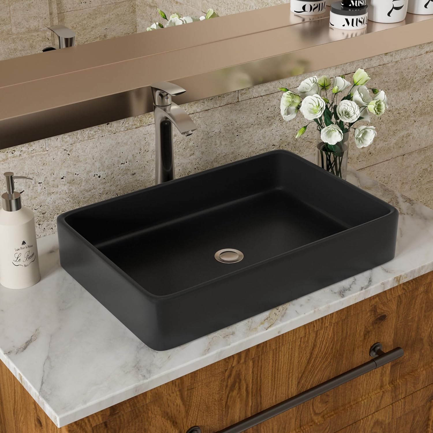 Lordear Ceramic Drop-in Rectangle Vessel Bathroom Sink  from Lordear