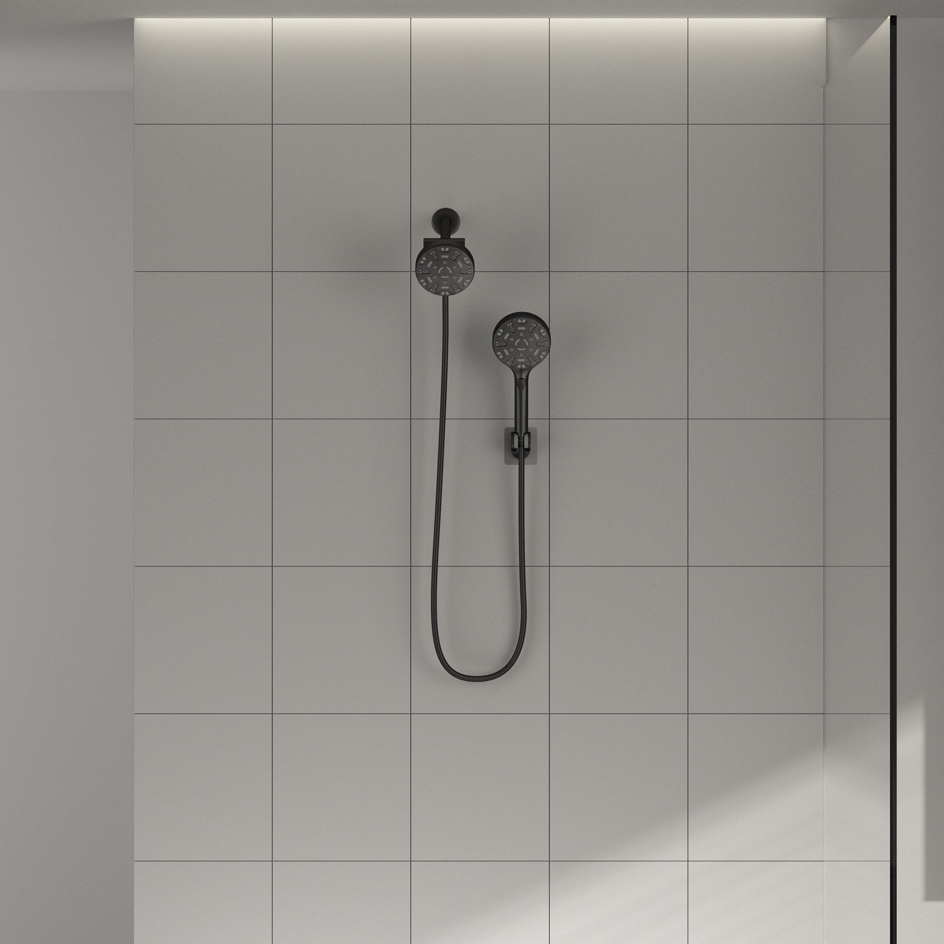 Lordear 5" Stainless Steel Wall Mounted Matte Black Modern Rainfall Shower Head Set  from Lordear