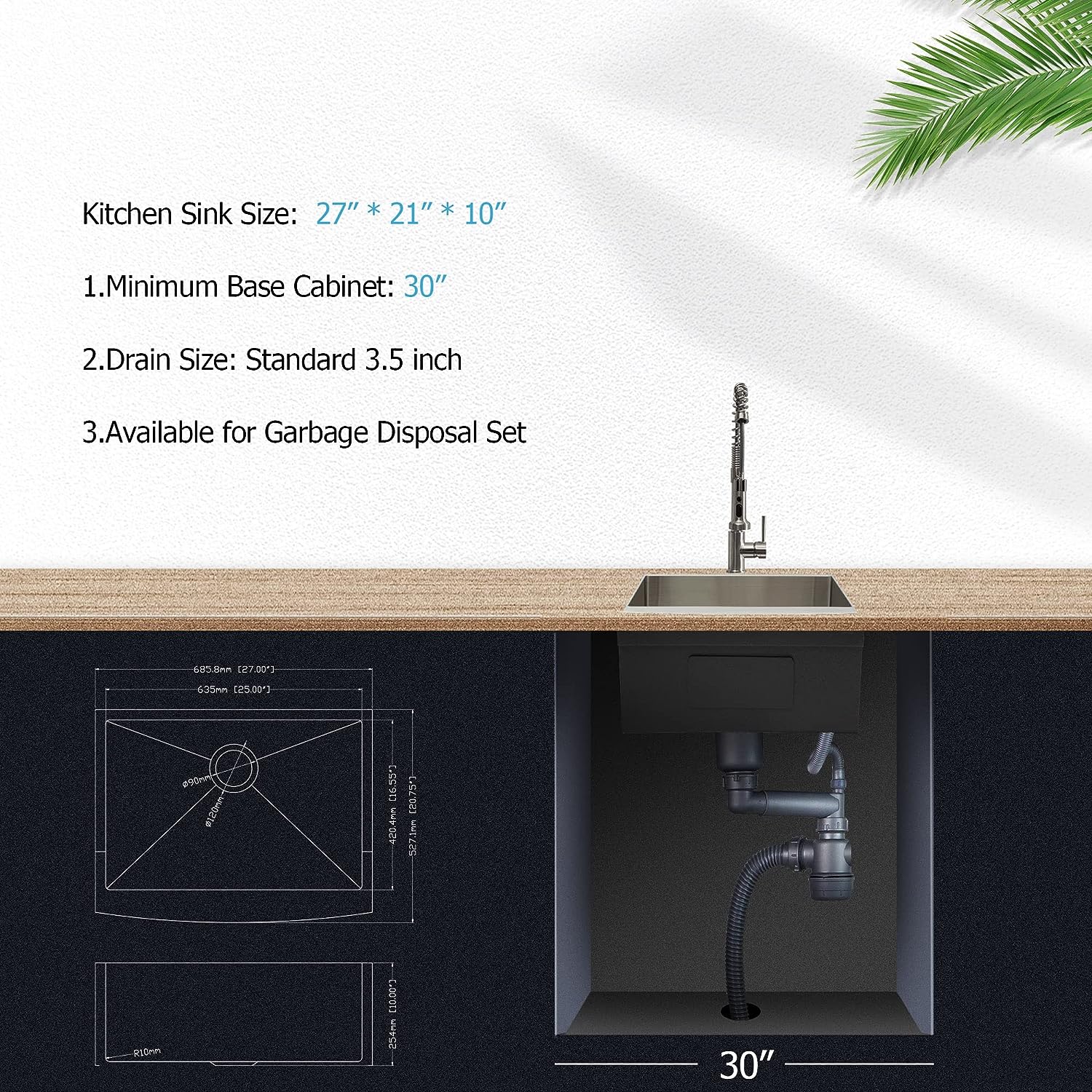 Lordear 27" Stainless Steel Single Bowl Farmhouse Kitchen Sink  from Lordear