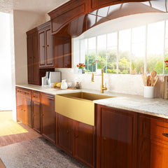 Lordear 33'' x 21'' Stainless Steel Gold Apron Front Farmhouse Kitchen Sink  from Lordear