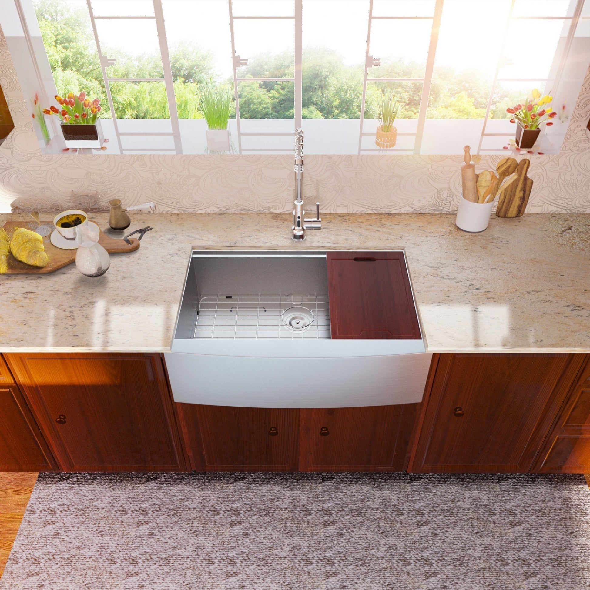 Lordear Stainless Steel Single Bowl Apron Front Farmhouse Workstation Kitchen Sink  from Lordear