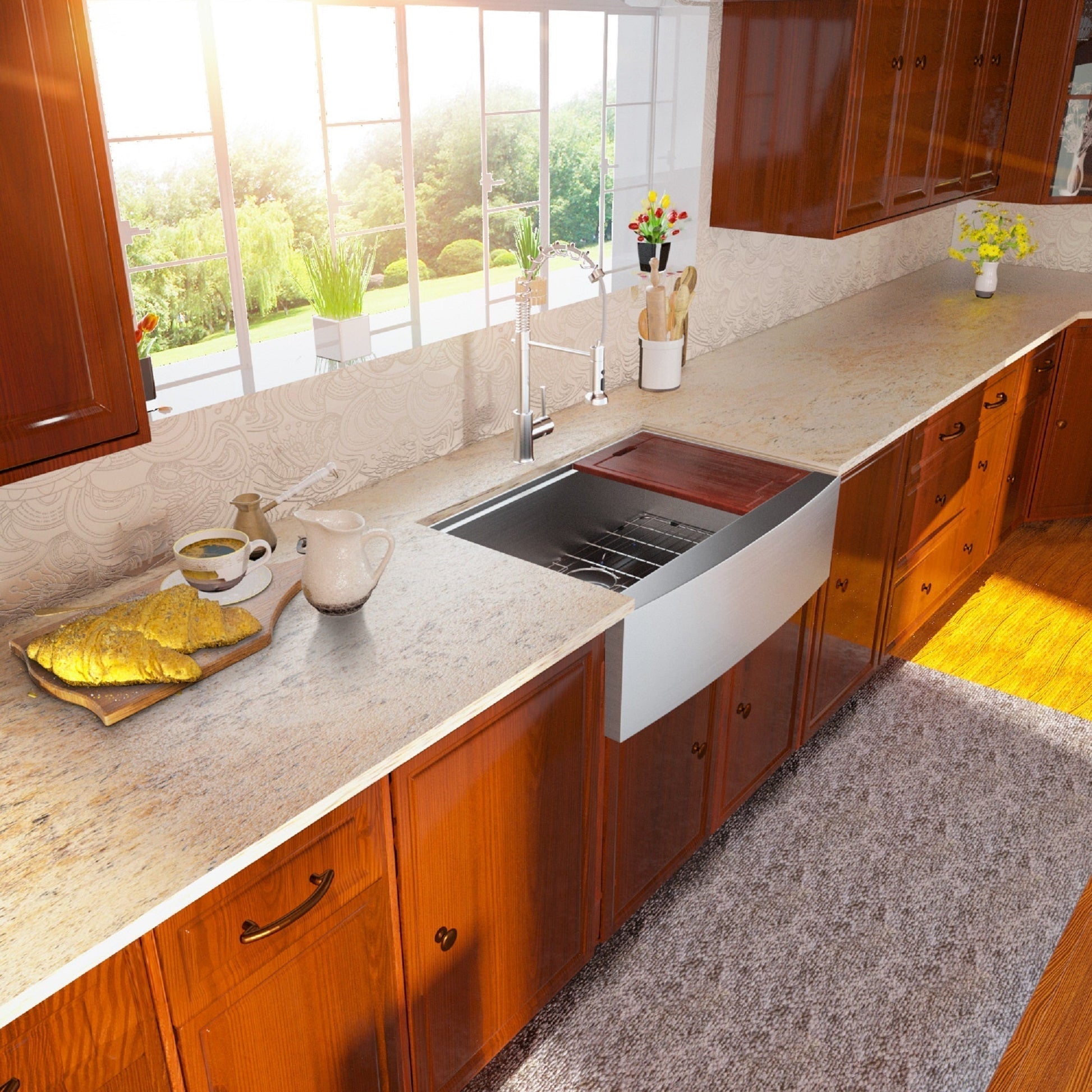 Lordear Stainless Steel Single Bowl Apron Front Farmhouse Workstation Kitchen Sink  from Lordear
