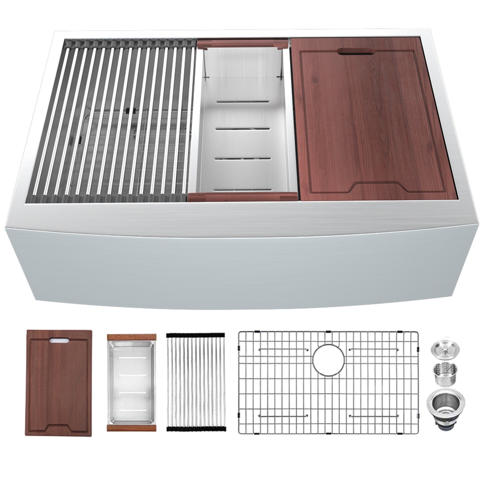 Lordear Stainless Steel Single Bowl Apron Front Farmhouse Workstation Kitchen Sink  from Lordear