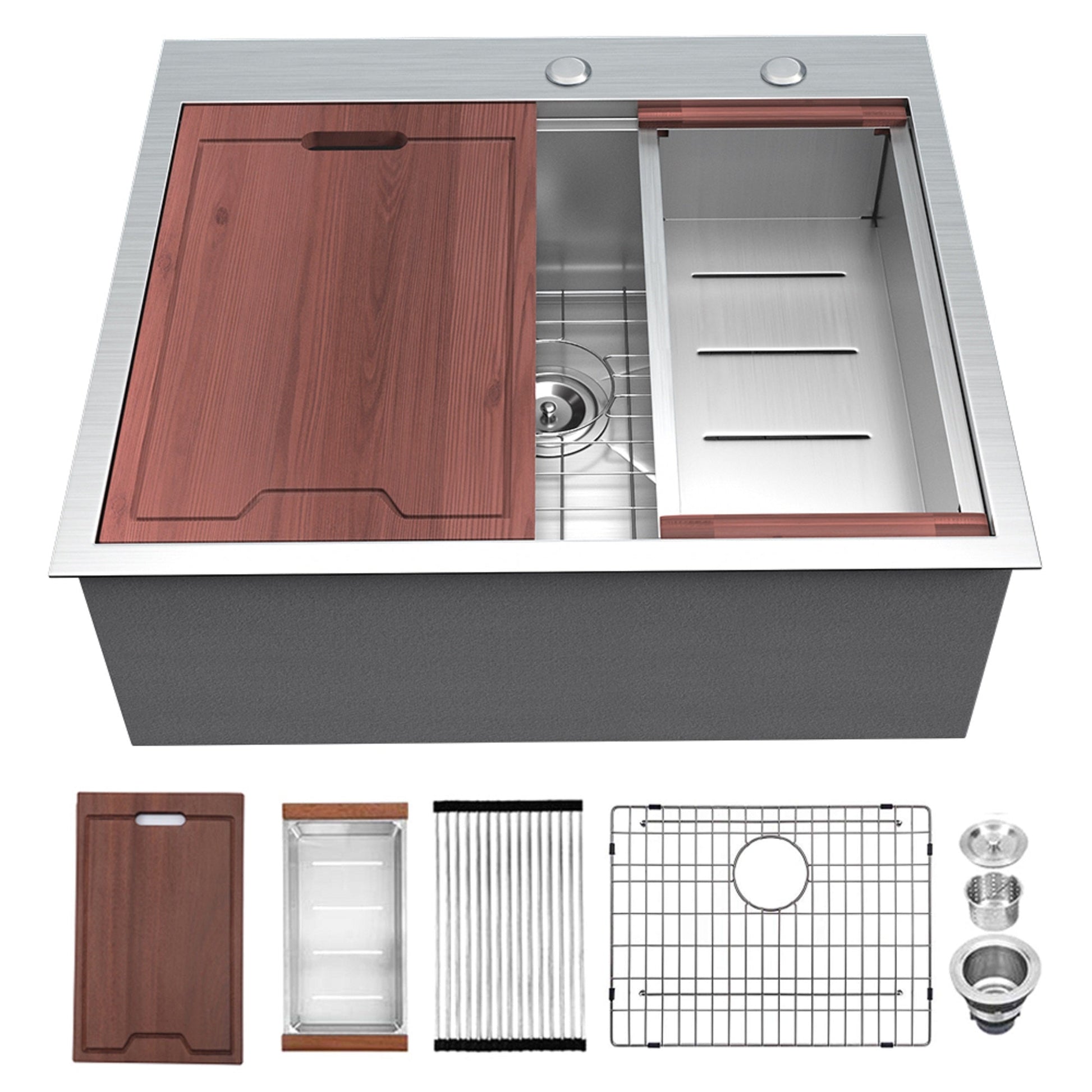 Lordear 25" Stainless Steel Single Bowl Topmount Workstation Kitchen Sink  from Lordear