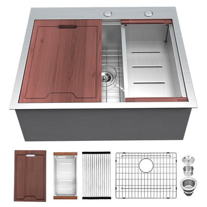 Lordear 25" Stainless Steel Single Bowl Topmount Workstation Kitchen Sink  from Lordear