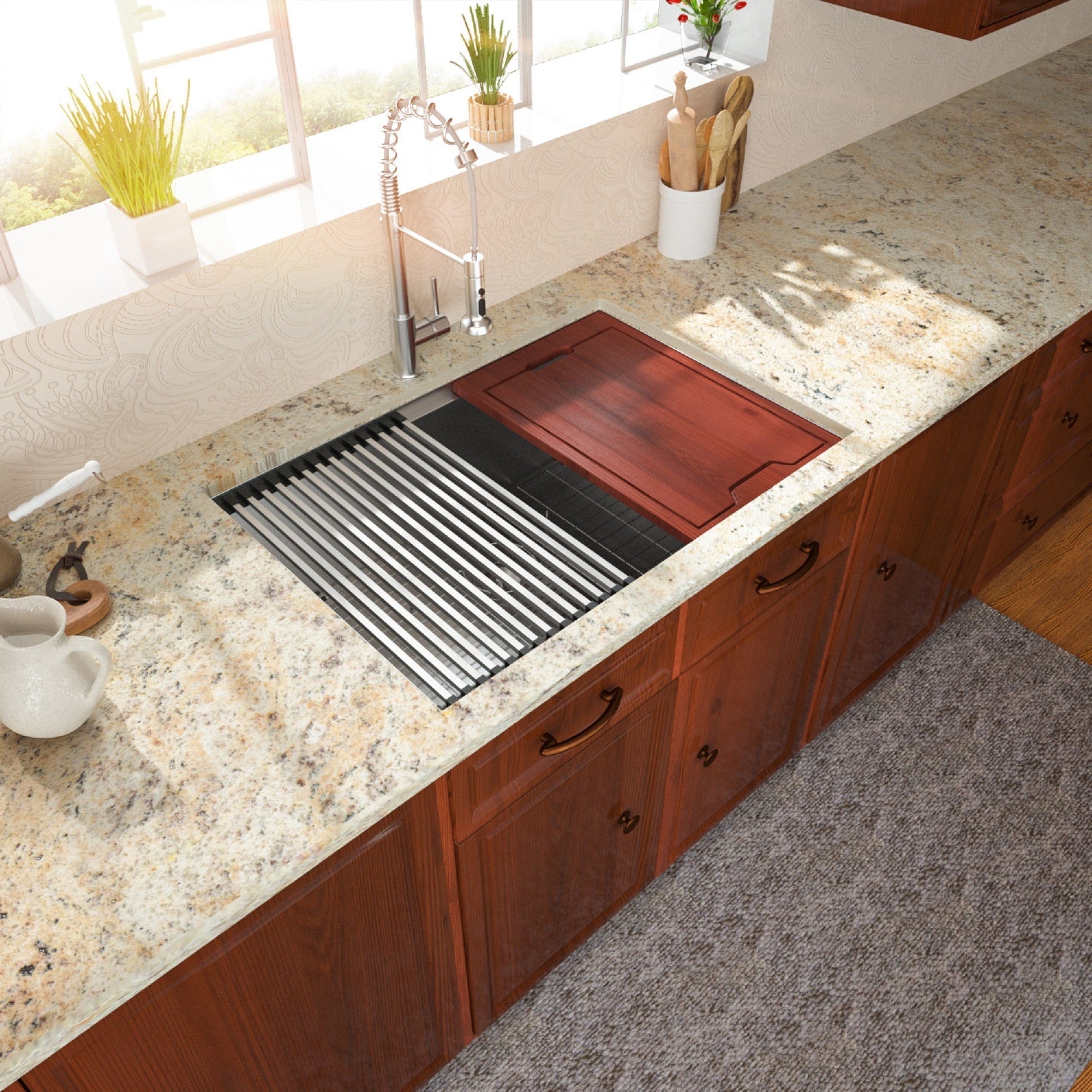 Lordear 27" Stainless Steel Single Bowl Workstation Kitchen Sink with Accessories  from Lordear