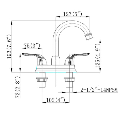 Lordear Brass Deck Mount Dual Handle Bathroom Faucet  from Lordear