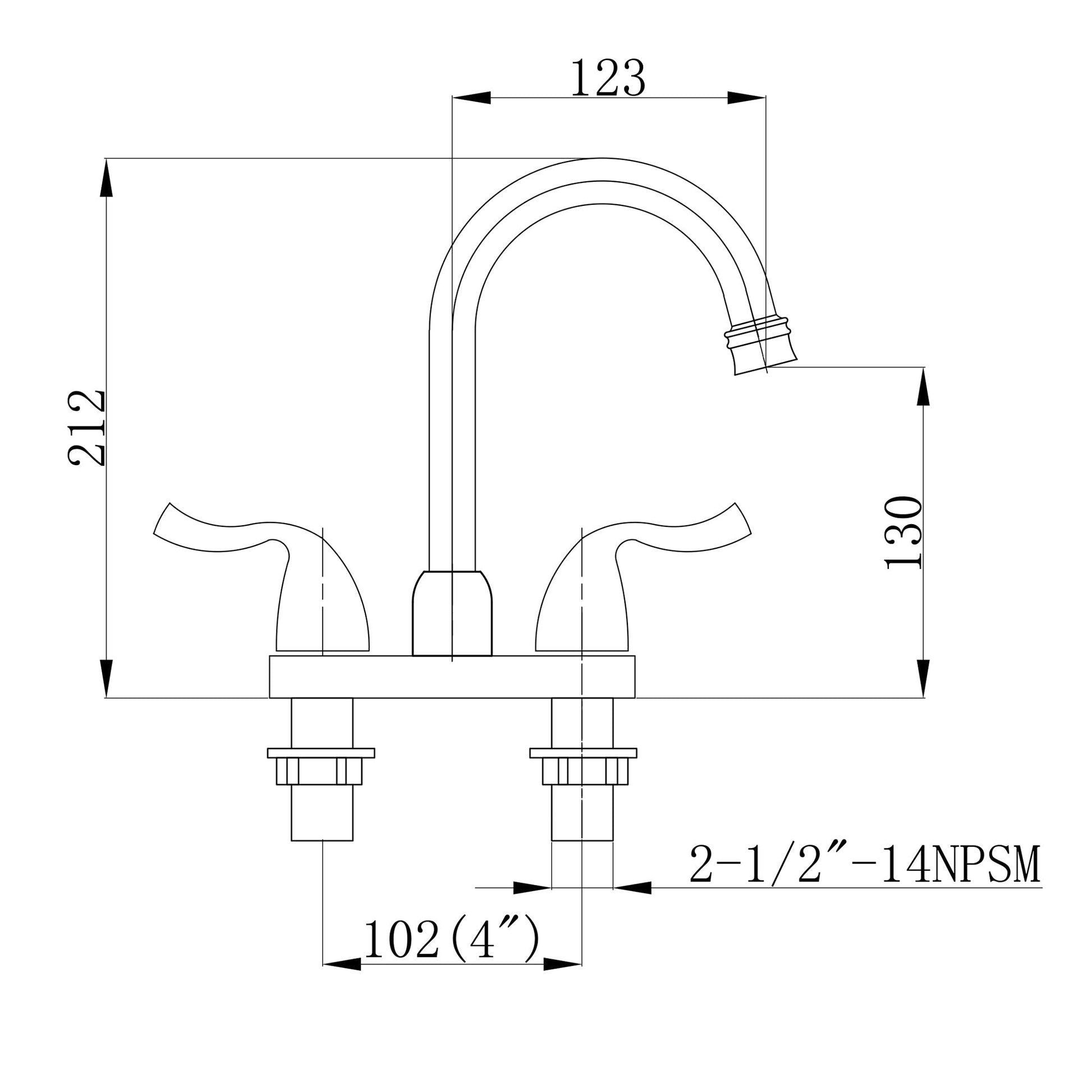 Lordear Brass Black Deck Mount Dual Handle Bathroom Faucet  from Lordear