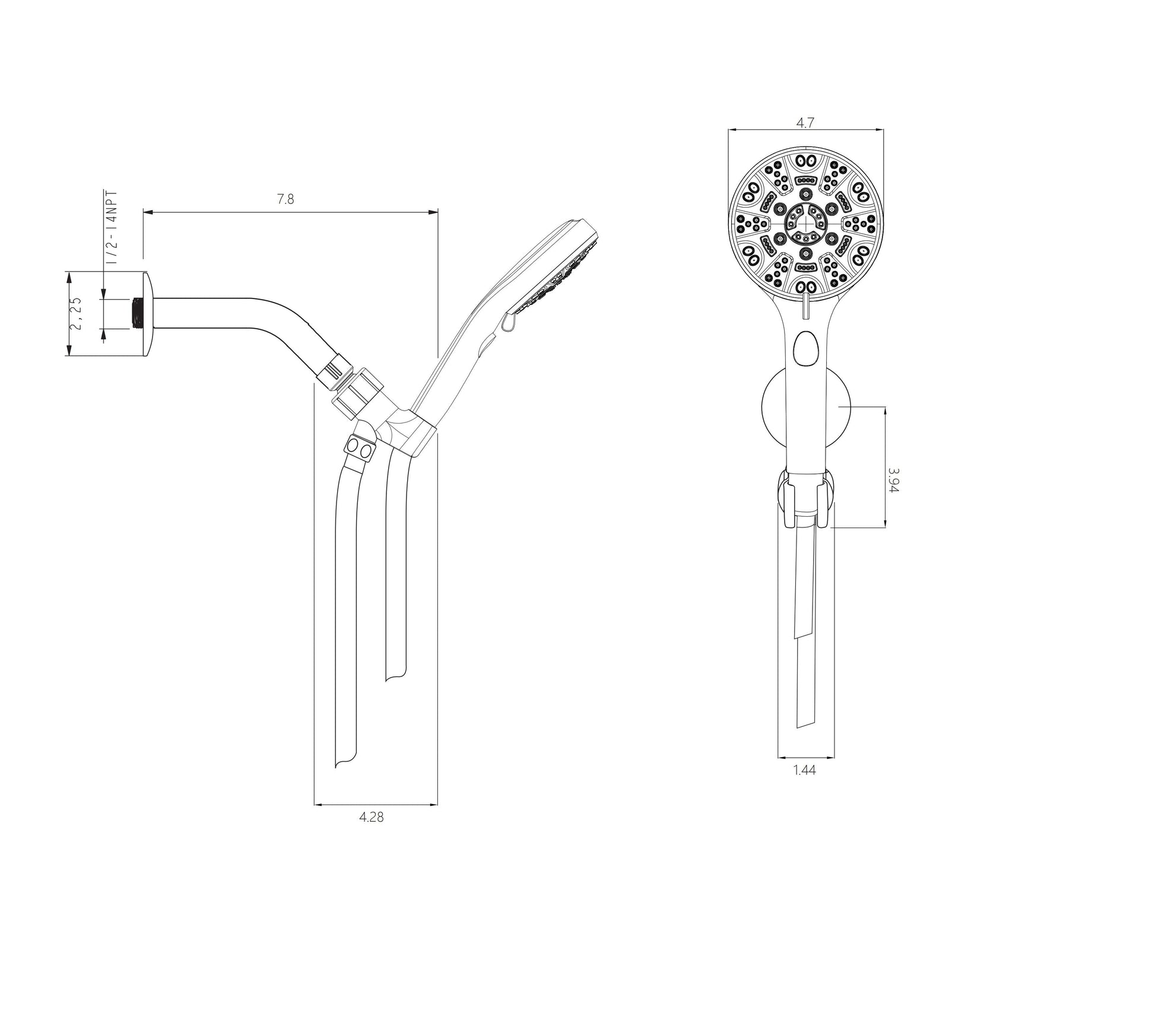 Lordear 5" Stainless Steel Wall Mounted Matte Black Round Rainfall Single Shower Head  from Lordear