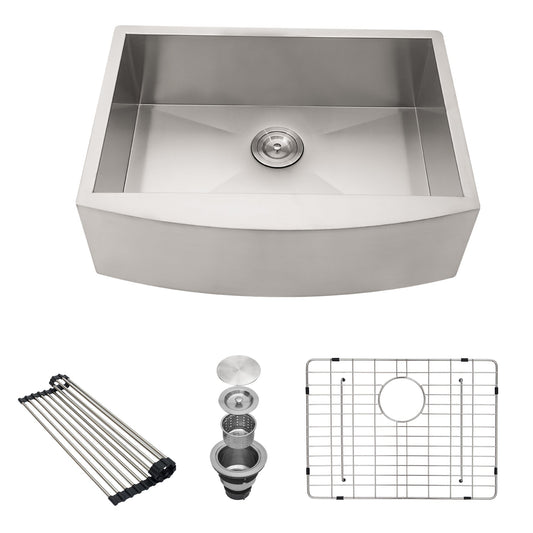 Lordear 24" x 20" Stainless Steel Apron Front Single Basin Farmhouse Kitchen Sink  from Lordear